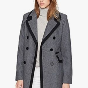 Armani Exchange Women's Gray and Black Pea Coat